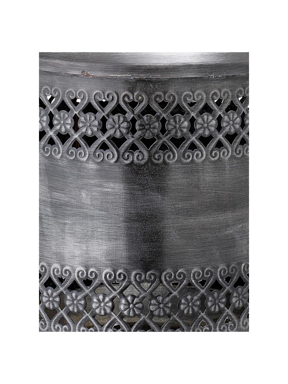Farolillo de metal Lora, Metal cepillado, Gris, Ø 18 x Al 22 cm