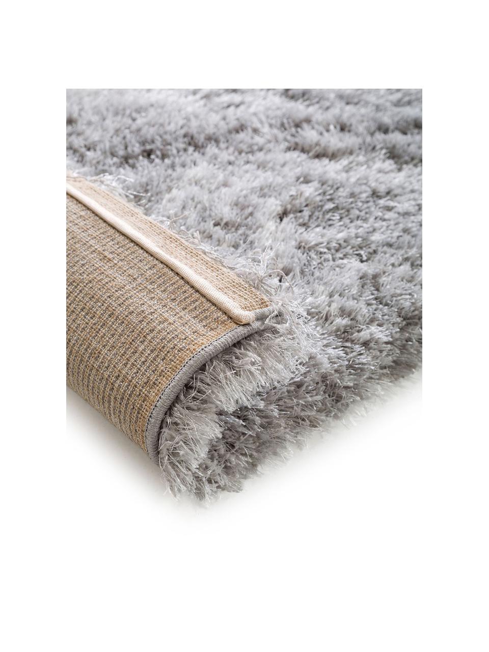 Glänzender Hochflor-Teppich Lea in Hellgrau, Flor: 50% Polyester, 50% Polypr, Grau, B 300 x L 400 cm (Größe XL)