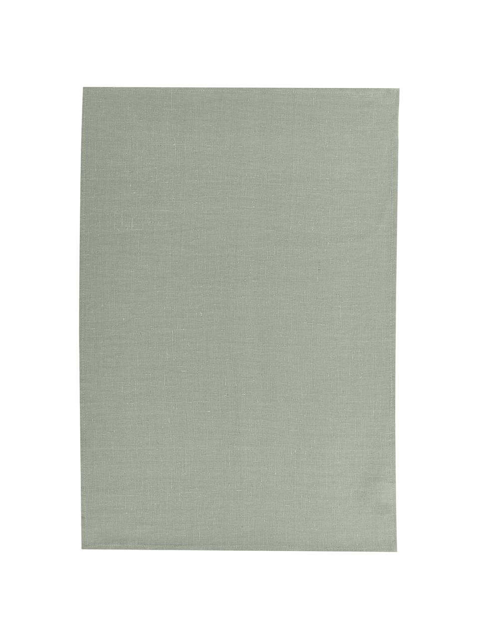 Paño de cocina de lino Heddie, 100% lino, Gris verdoso, An 50 x L 70 cm