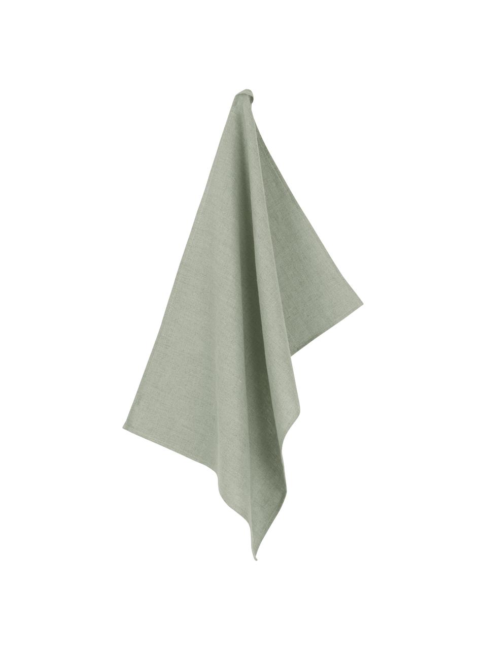 Paño de cocina de lino Heddie, 100% lino, Gris verdoso, An 50 x L 70 cm