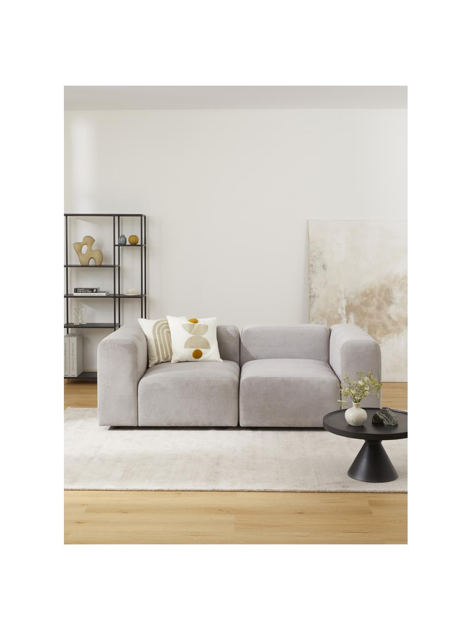 Modulares Sofa Lena (3-Sitzer), Bezug: Webstoff (88% Polyester, , Gestell: Kiefernholz, Schichtholz,, Webstoff Hellgrau, B 209 x T 106 cm