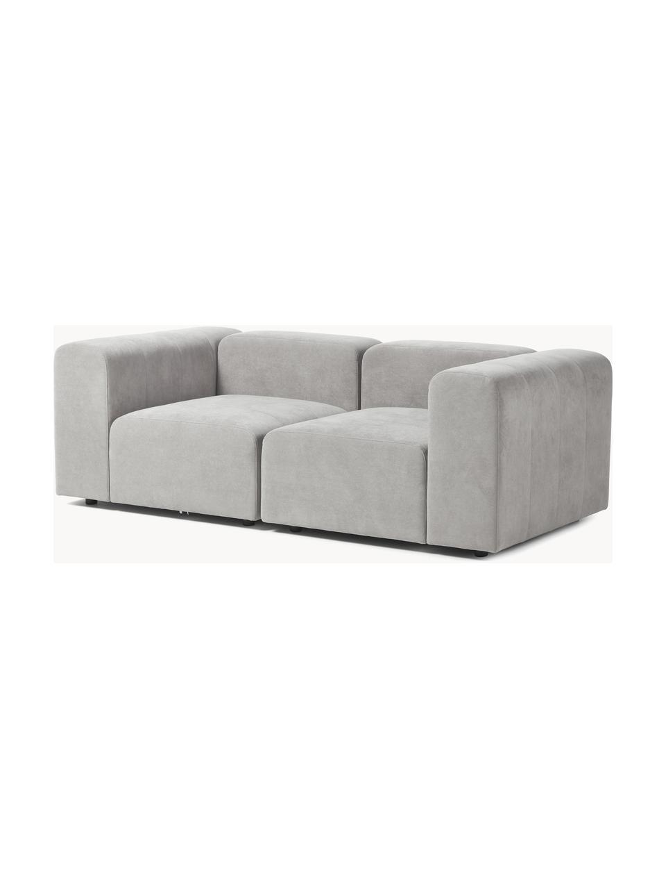 Modulares Sofa Lena (3-Sitzer), Bezug: Webstoff (88% Polyester, , Gestell: Kiefernholz, Schichtholz,, Füße: Kunststoff, Webstoff Hellgrau, B 209 x T 106 cm