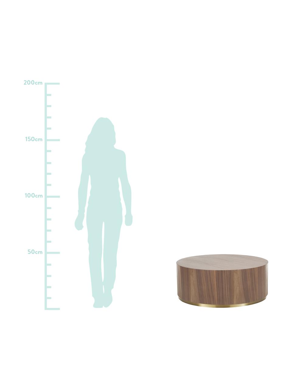 Velký konferenční stolek Clarice, Konstrukce: dýha z ořechového dřeva Podstava: lesklá kartáčovaná zlatá