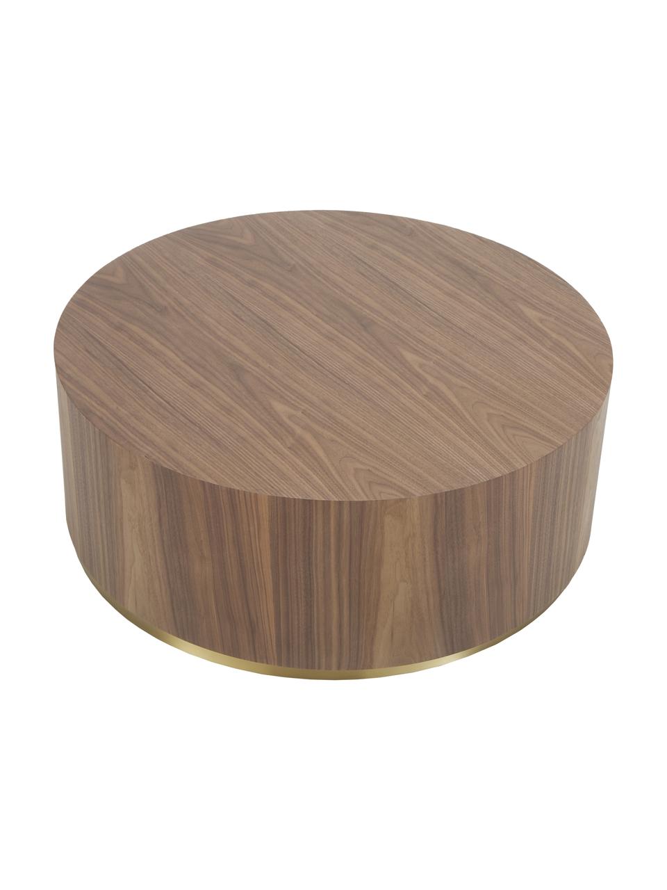 Velký konferenční stolek Clarice, Konstrukce: dýha z ořechového dřeva Podstava: lesklá kartáčovaná zlatá
