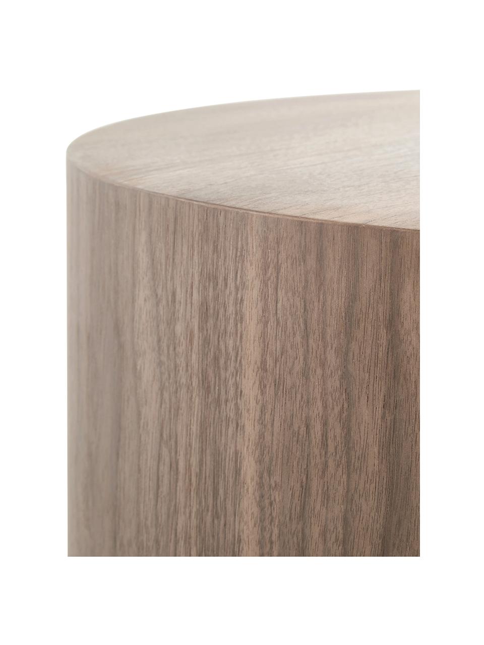 Grande table basse Clarice, Corps : placage en bois de noyer Pied : couleur dorée, brillant brossé