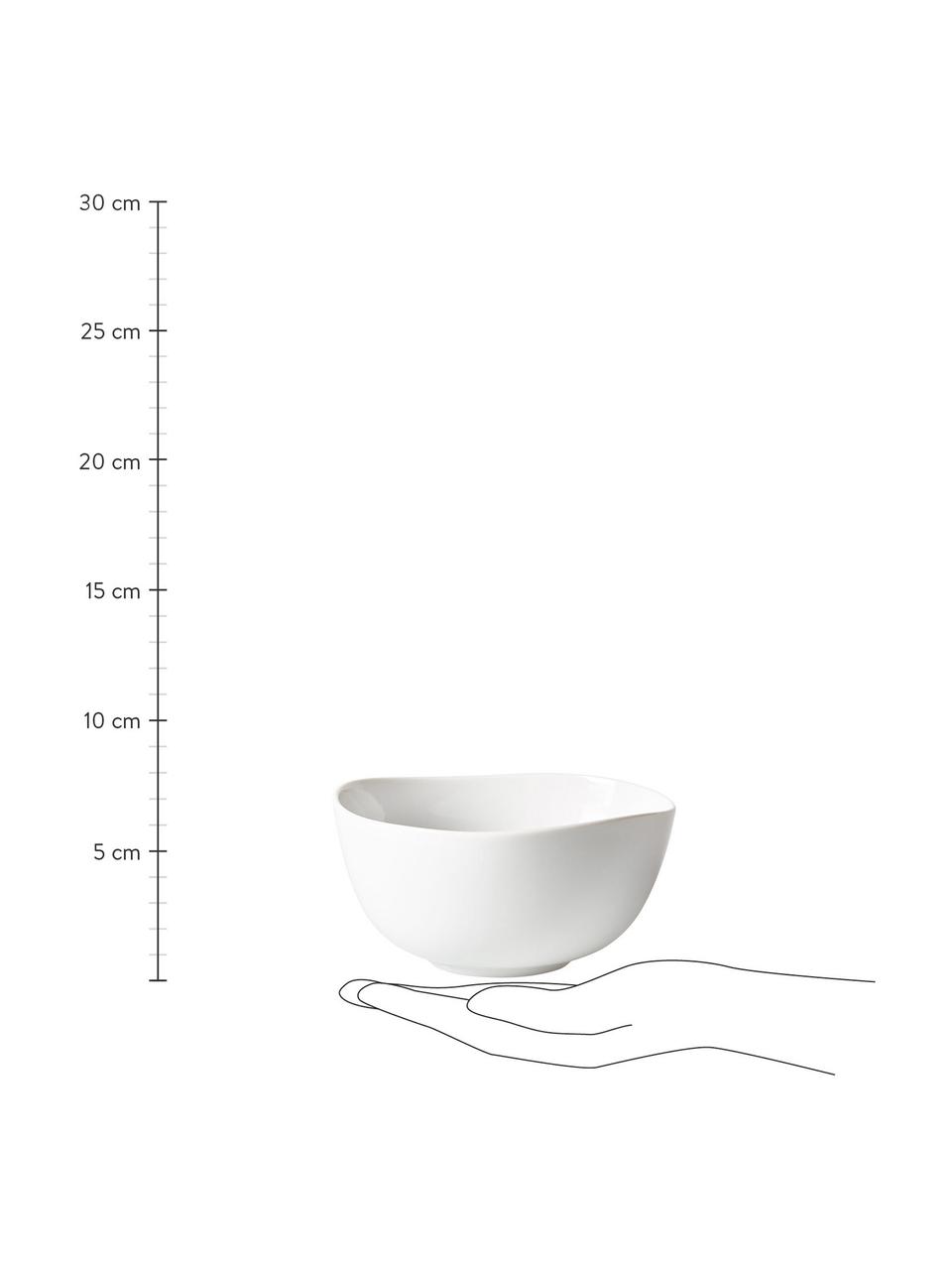 Porcelánová miska s organickým okrajom Organic, Tvrdený porcelán, Biela, Ø 15 cm