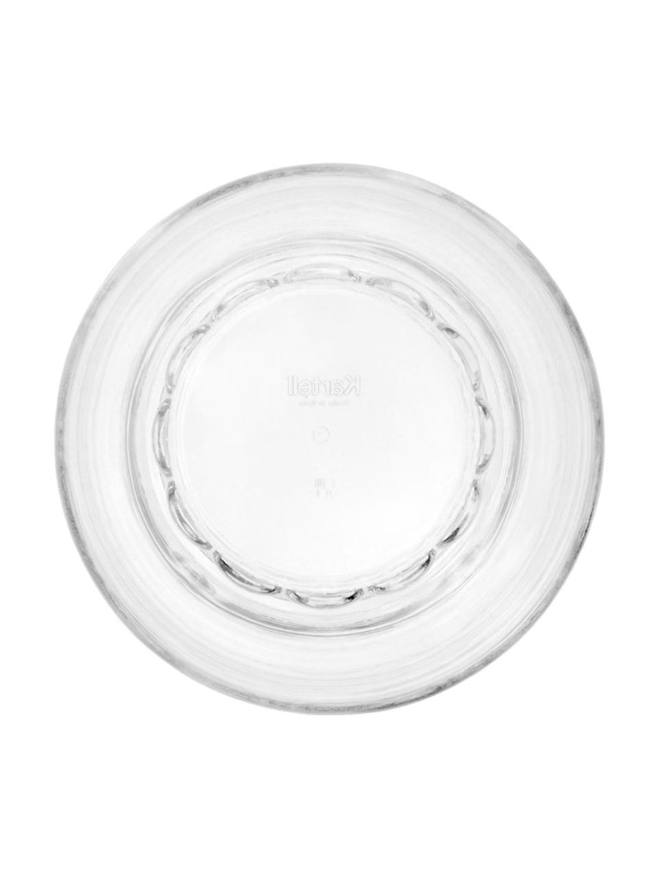 Waterglazen Jellies met structuurpatroon, 4 stuks, Kunststof, Transparant, Ø 9 x H 13 cm, 460 ml