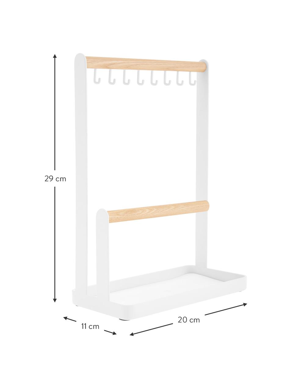 Stojak na biżuterię Tosca, Biały, jasne drewno naturalne, S 20 x W 29 cm