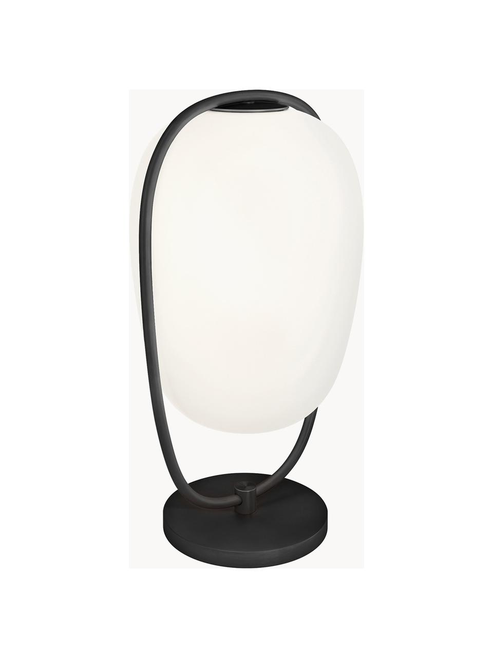 Tischlampe Lanna mit Diffusorscheibe, mundgeblasen, Lampenschirm: Glas, mundgeblasen, Schwarz, Ø 22 x H 40 cm