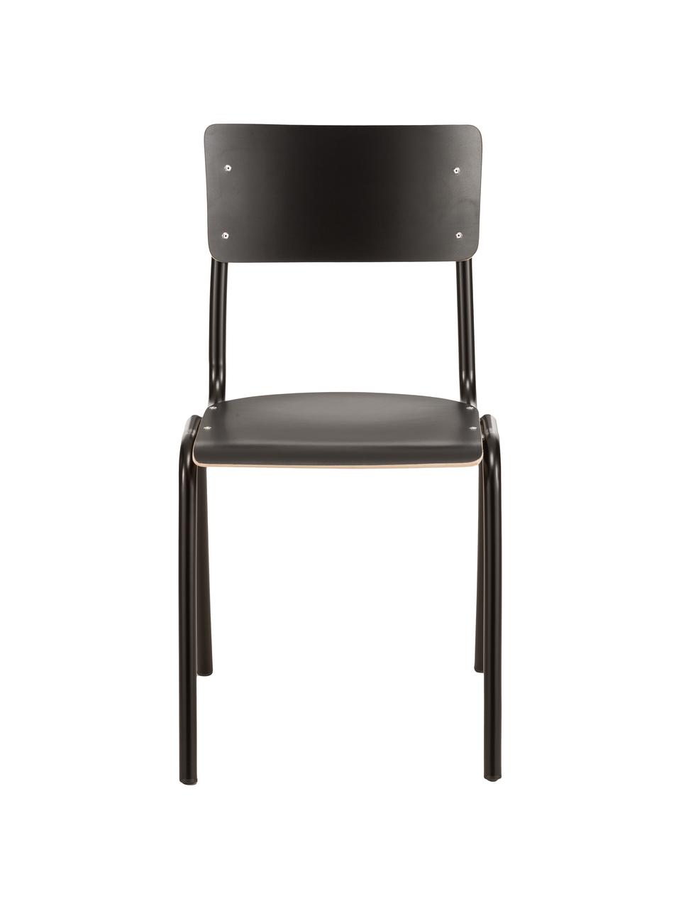 Sillas Back to School, 4 uds., Patas: metal con pintado en polv, Asiento: laminado, Negro, An 43 x Al 47 cm