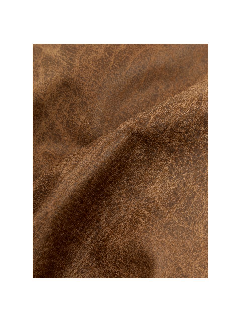 Cojín de cuero reciclado sofá Lennon, Tapizado: cuero reciclado (70% cuer, Cuero marrón, An 60 x L 60 cm
