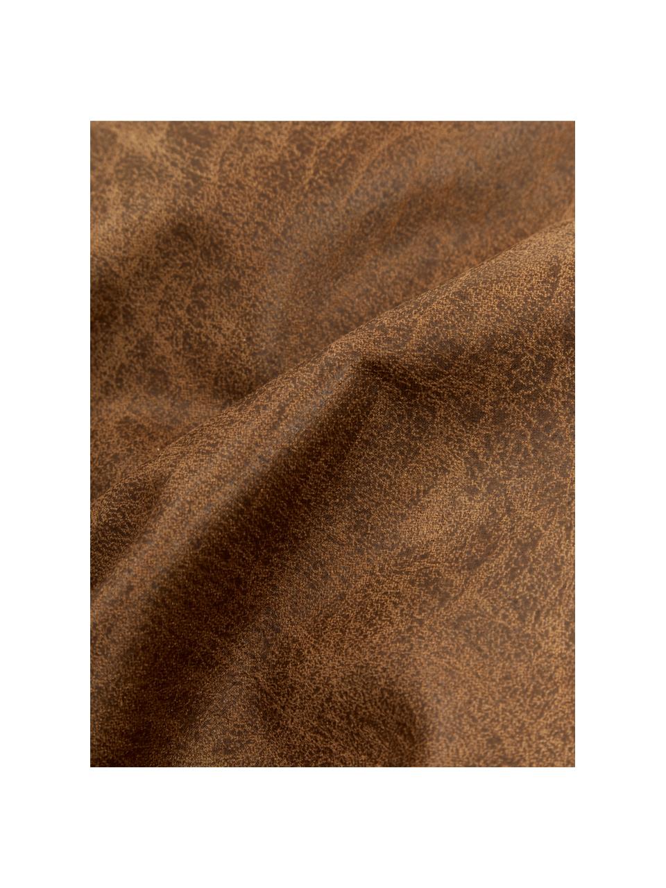 Cuscino arredo in pelle riciclata Lennon, Rivestimento: Pelle riciclata (70% pell, Pelle marrone, Larg. 60 x Lung. 60 cm