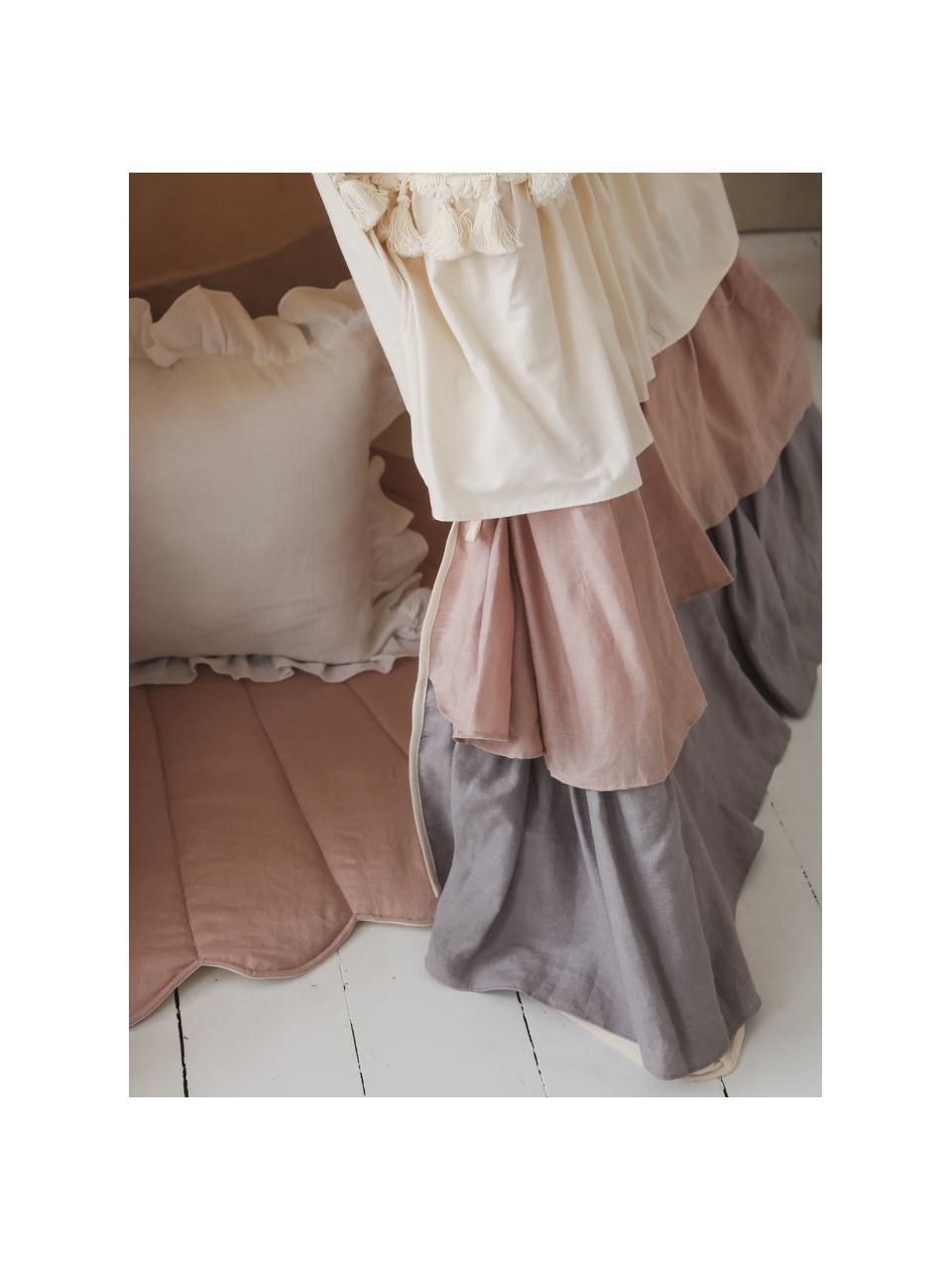 Tipi infantil con volantes y alfombra Frills, Lino, algodón, Blanco Off White, tonos rosas, An 120 x Al 180 cm
