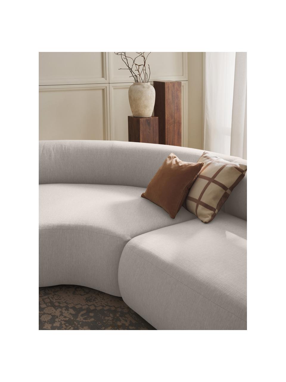 Canapé d'angle modulable 4 places Sofia, Tissu blanc crème, larg. 318 x prof. 298 cm, méridienne à droite