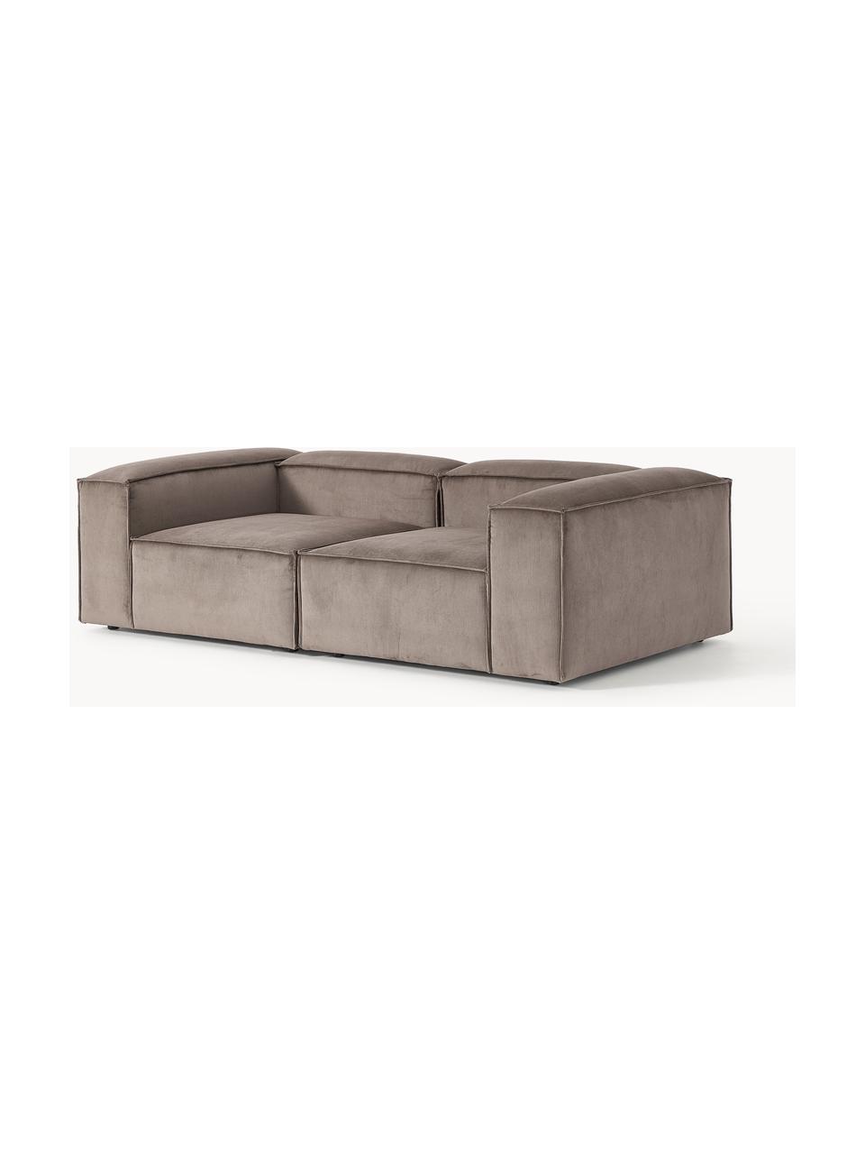 Modulaire bank Lennon (3-zits) van corduroy, Bekleding: corduroy (92% polyester, , Frame: massief grenenhout, multi, Poten: kunststof Dit product is , Corduroy taupe, B 238 x H 119 cm