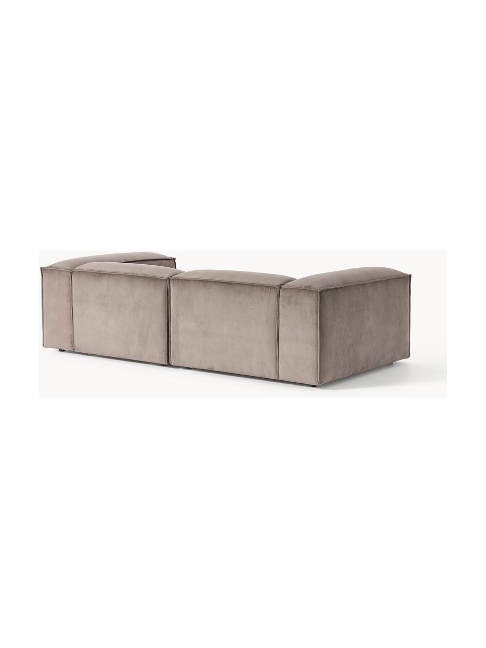 Modulares Sofa Lennon (3-Sitzer) aus Cord, Bezug: Cord (92 % Polyester, 8 %, Gestell: Massives Kiefernholz, Spe, Füße: Kunststoff Dieses Produkt, Cord Taupe, B 238 x T 119 cm