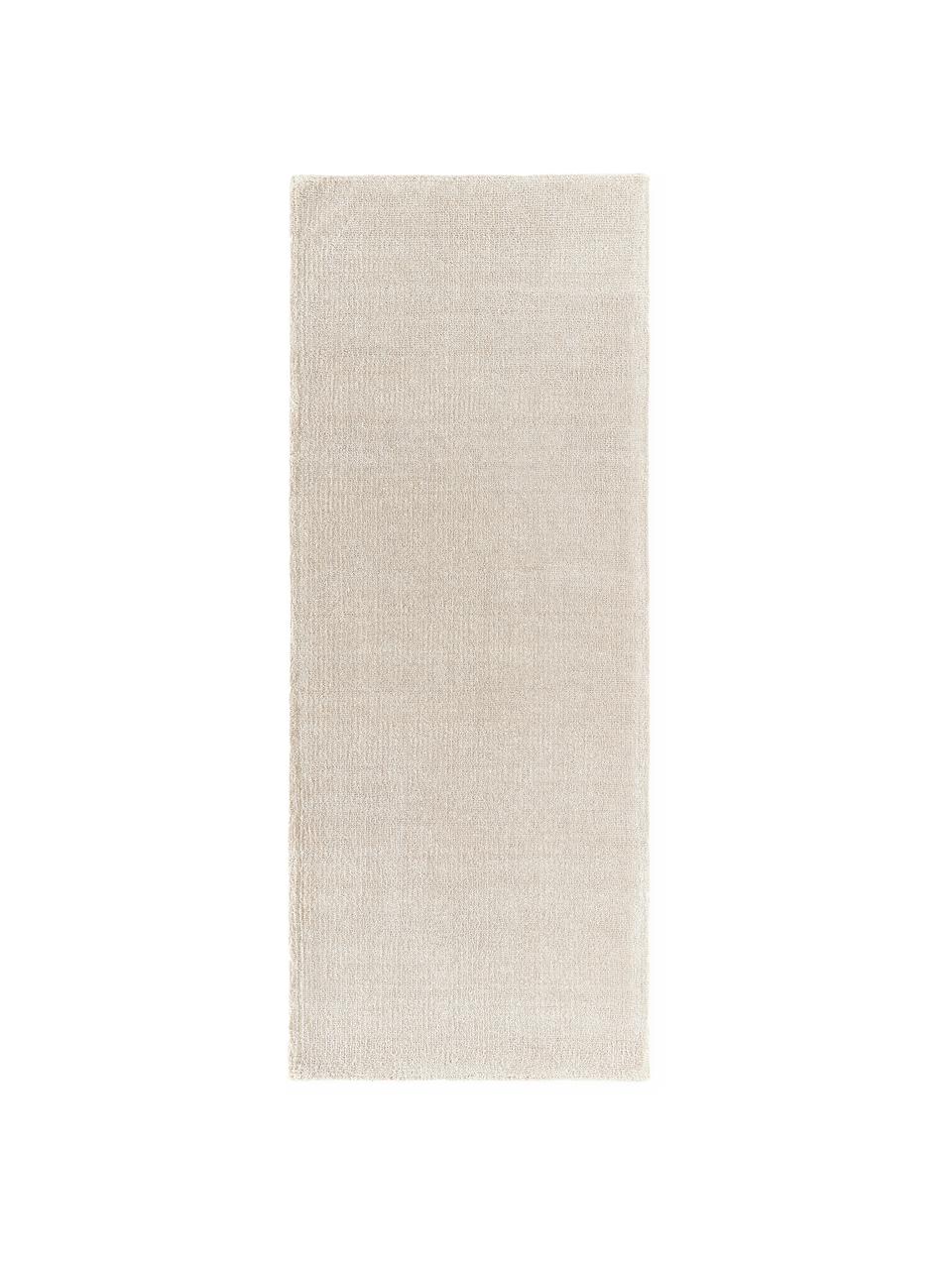 Alfombra corredor artesanal de pelo corto Ainsley, 60% poliéster con certificado GRS
40% lana, Beige, An 80 x L 200 cm