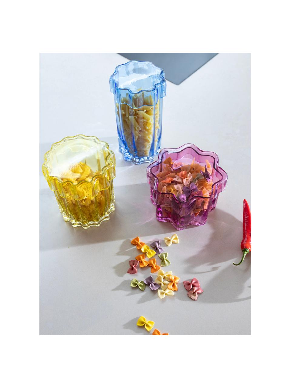 Handgefertigte Glas-Aufbewahrungsdose Astral, Glas, Rosa, Ø 16 x H 14 cm