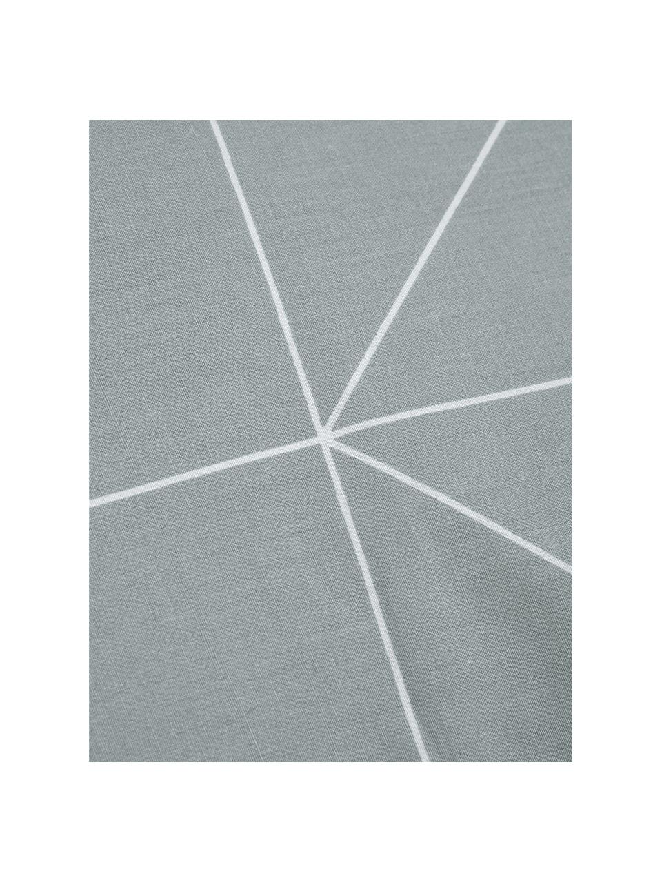 Baumwoll-Wendebettdeckenbezug Marla mit grafischem Muster, Webart: Renforcé Fadendichte 144 , Grau, Weiss, B 200 x L 210 cm