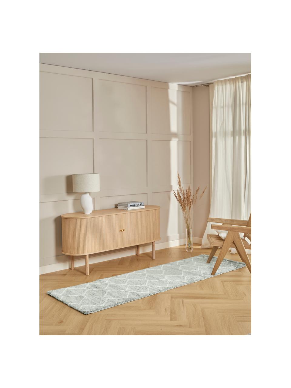 Hochflor-Läufer Velma in Grau/Creme, Flor: 100% Polypropylen, Grau, Cremeweiss, B 80 x L 250 cm