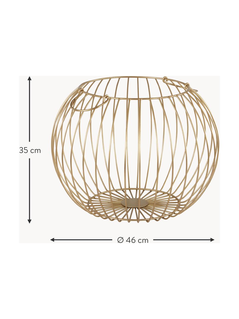 Cesta artesanal Carla, Hierro recubierto, Dorado, Ø 46 x Al 35 cm