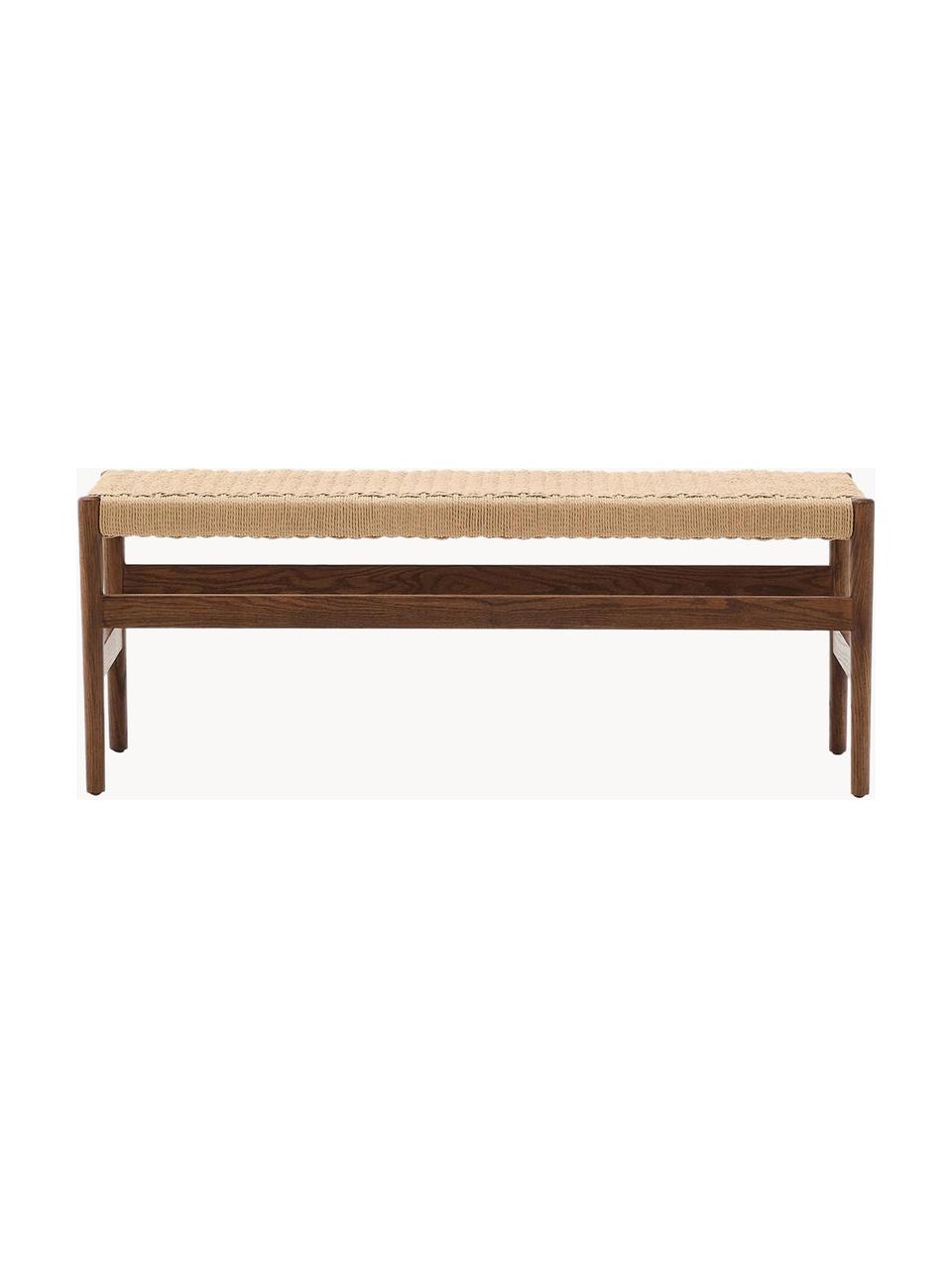 Banc en bois de chêne Zaide, Beige, chêne foncé, larg. 120 x prof. 45 cm