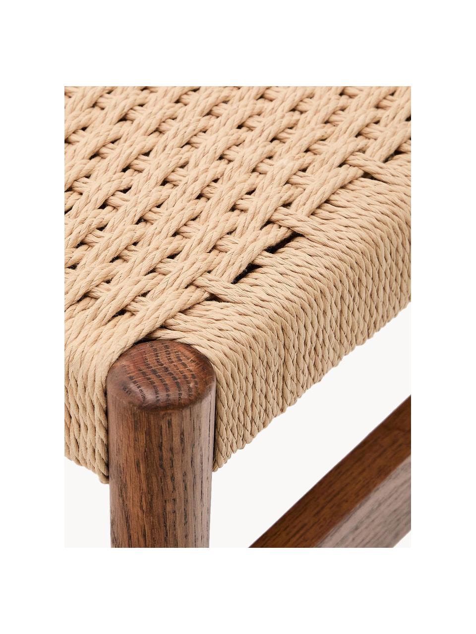 Banc en bois de chêne Zaide, Beige, chêne foncé, larg. 120 x prof. 45 cm