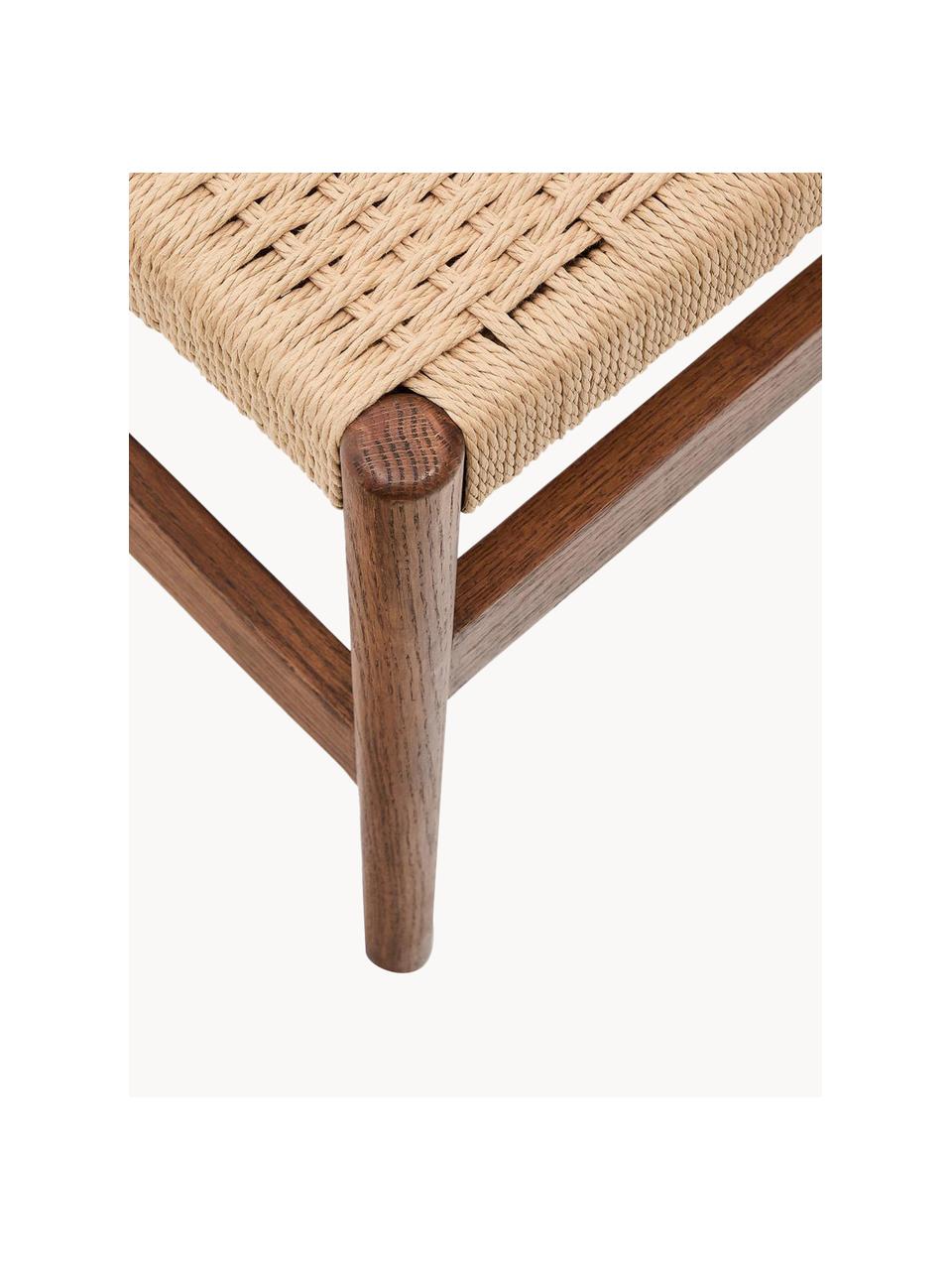 Banc en bois de chêne Zaide, Beige, chêne foncé, larg. 120 x prof. 45 cm