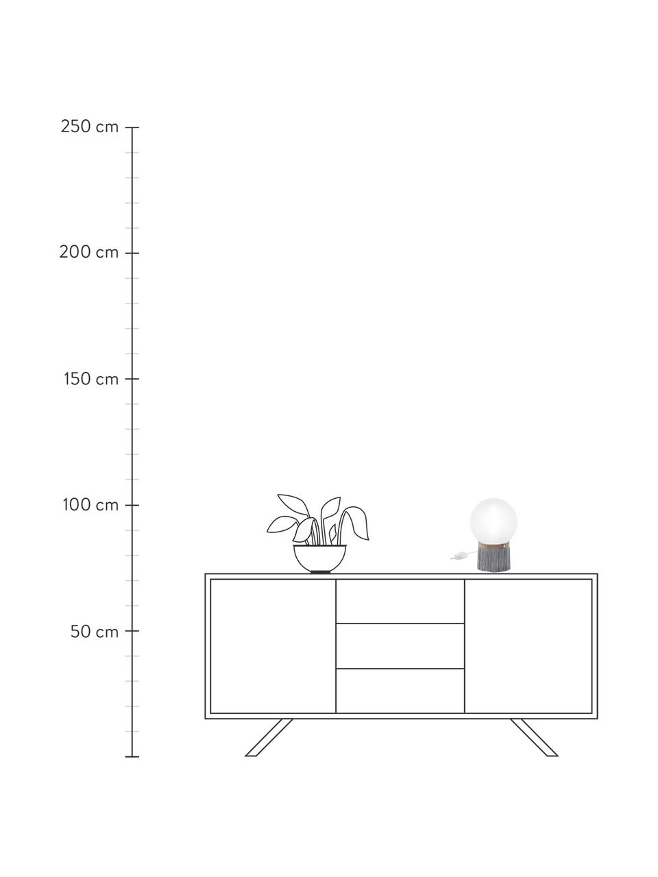 Kleine dimbare tafellamp Atmosfera Fringe, Lampenkap: methacrylaat, Opalflex, Lampvoet: methacrylaat, Opalflex, Grijs, wit, 20 x 30 cm