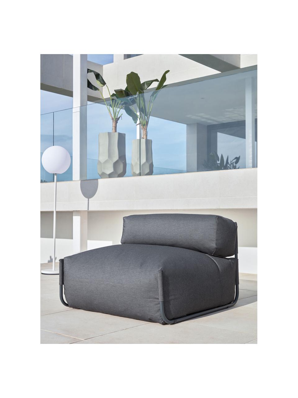 Fauteuil futon de jardin Square, Noir, larg. 101 x prof. 101 cm