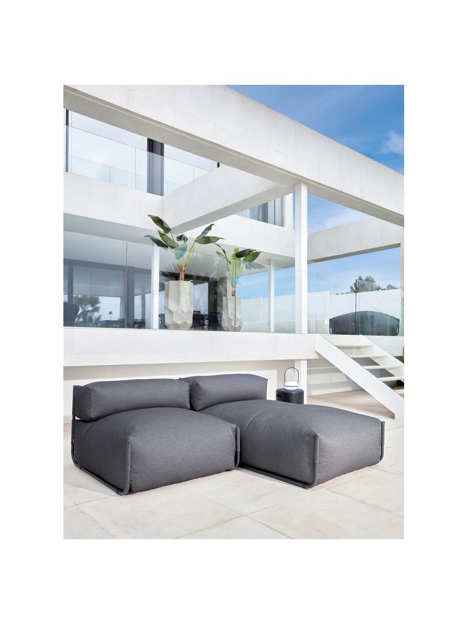 Tuin loungefauteuil Square, Bekleding: polyester, polypropyleen,, Frame: gelakt aluminium, Zwart, B 101 x D 101 cm