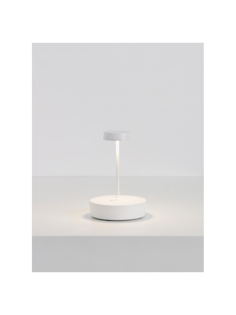 Lámpara de mesa LED móvil regulable Swap Mini, Lámpara: aluminio recubierto Cable, Blanco, Ø 10 x Al 15 cm