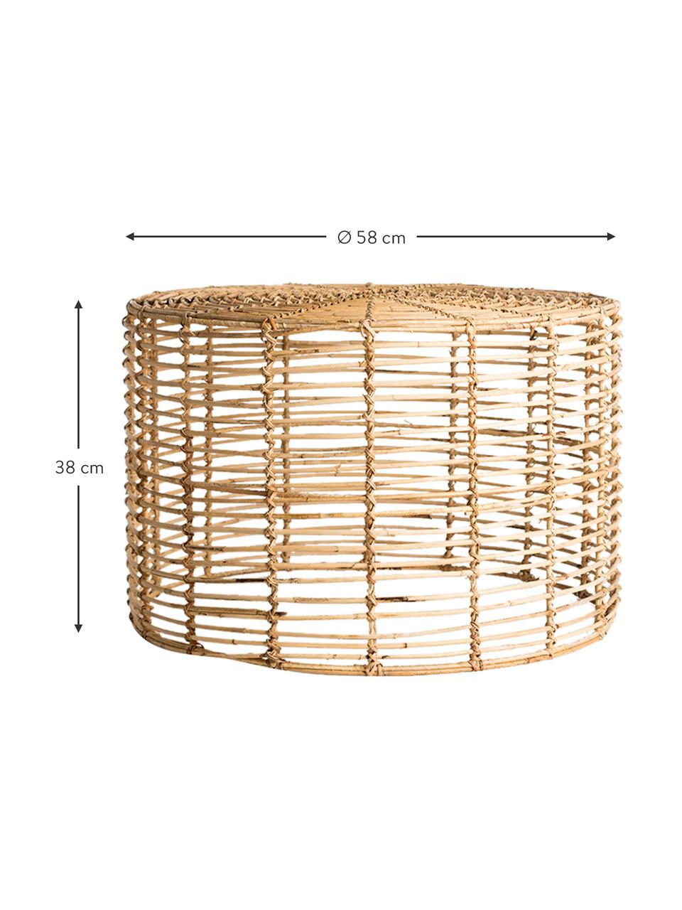 Tavolino da salotto in rattan Blinis, Rattan, Beige, Ø 58 x Alt. 38 cm