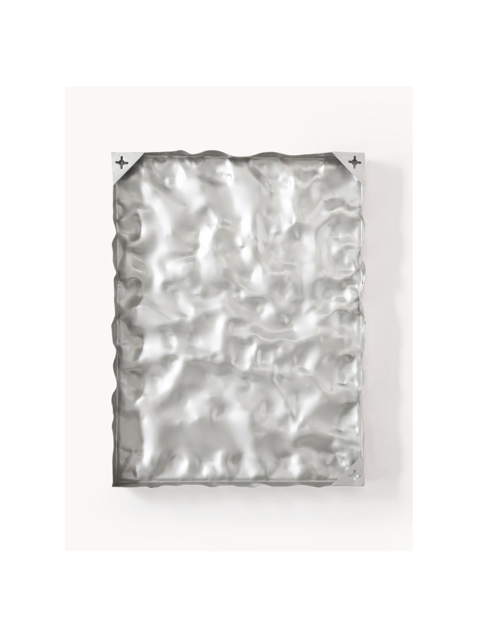 Wandobject Splash met een gehamerd oppervlak, Aluminium, gepolijst, gelakt, Zilverkleurig, B 60 x H 80 cm