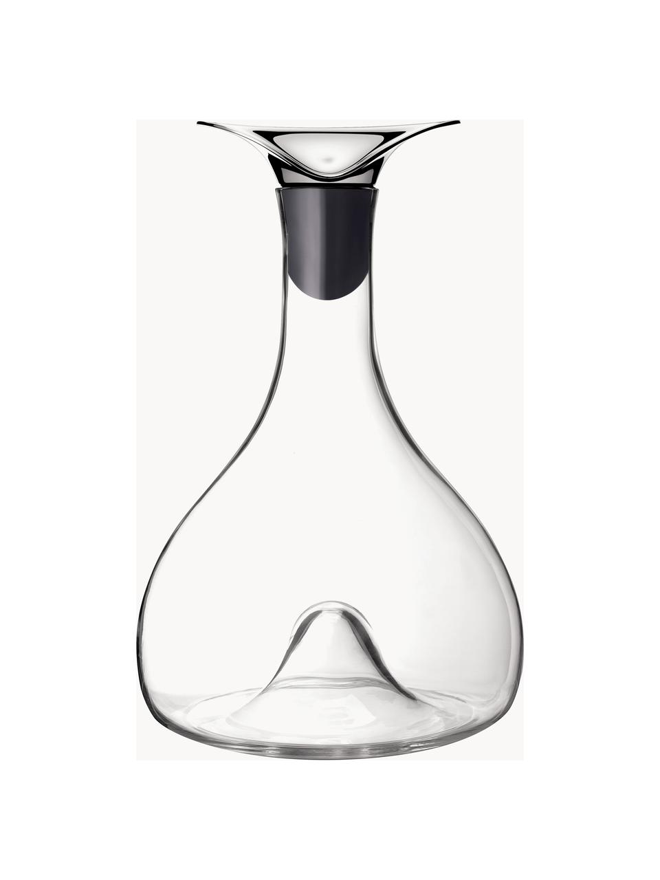Dekanter ze szkła kryształowego Wine, 1.3 l, Odcienie srebrnego, transparentny, 1,3 l