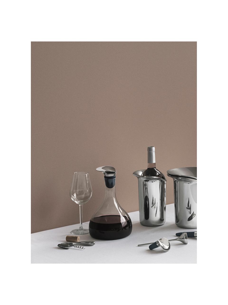 Decantador de cristal Wine, 1,3 L, Botella: vidrio, Acero inoxidable, transparente, 1,3 L