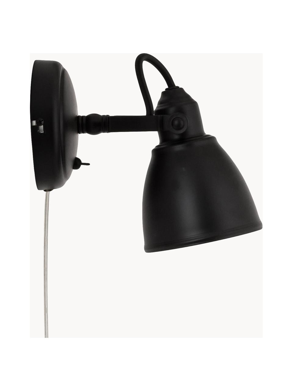 Nastaviteľná nástenná lampa so zástrčkou Fjallbacka, Čierna, H 20 x V 17 cm