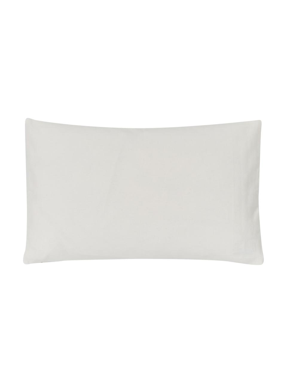 Geborduurde kussenhoes Fenna met winters sierstiksel, 100% katoen, Crèmewit, rood, zwart, B 30 x L 50 cm