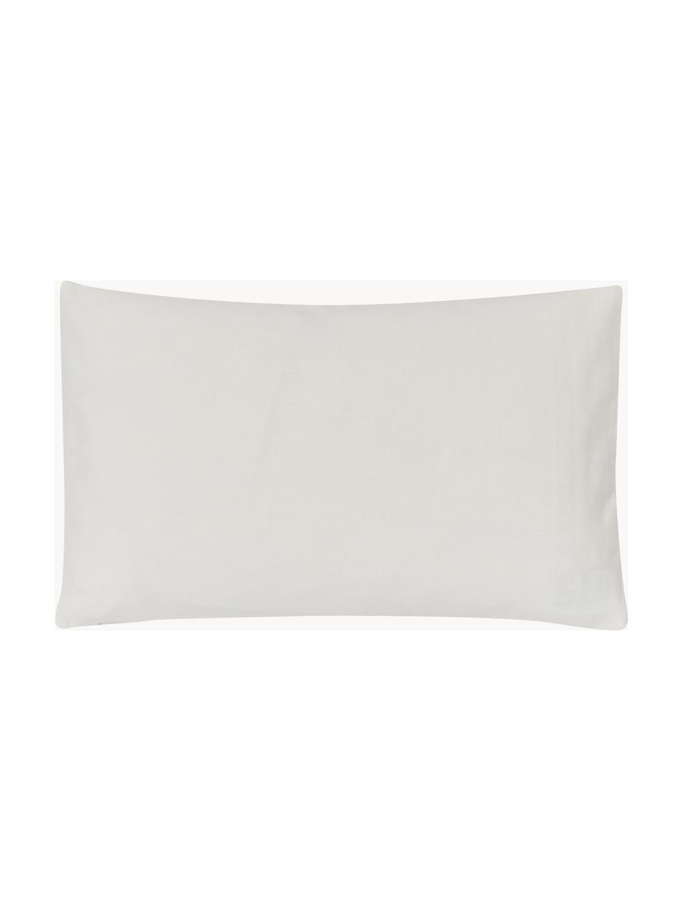 Copricuscino ricamato con cuciture decorative invernali Fenna, 100% cotone, Bianco crema, rosso, nero, Larg. 30 x Lung. 50 cm