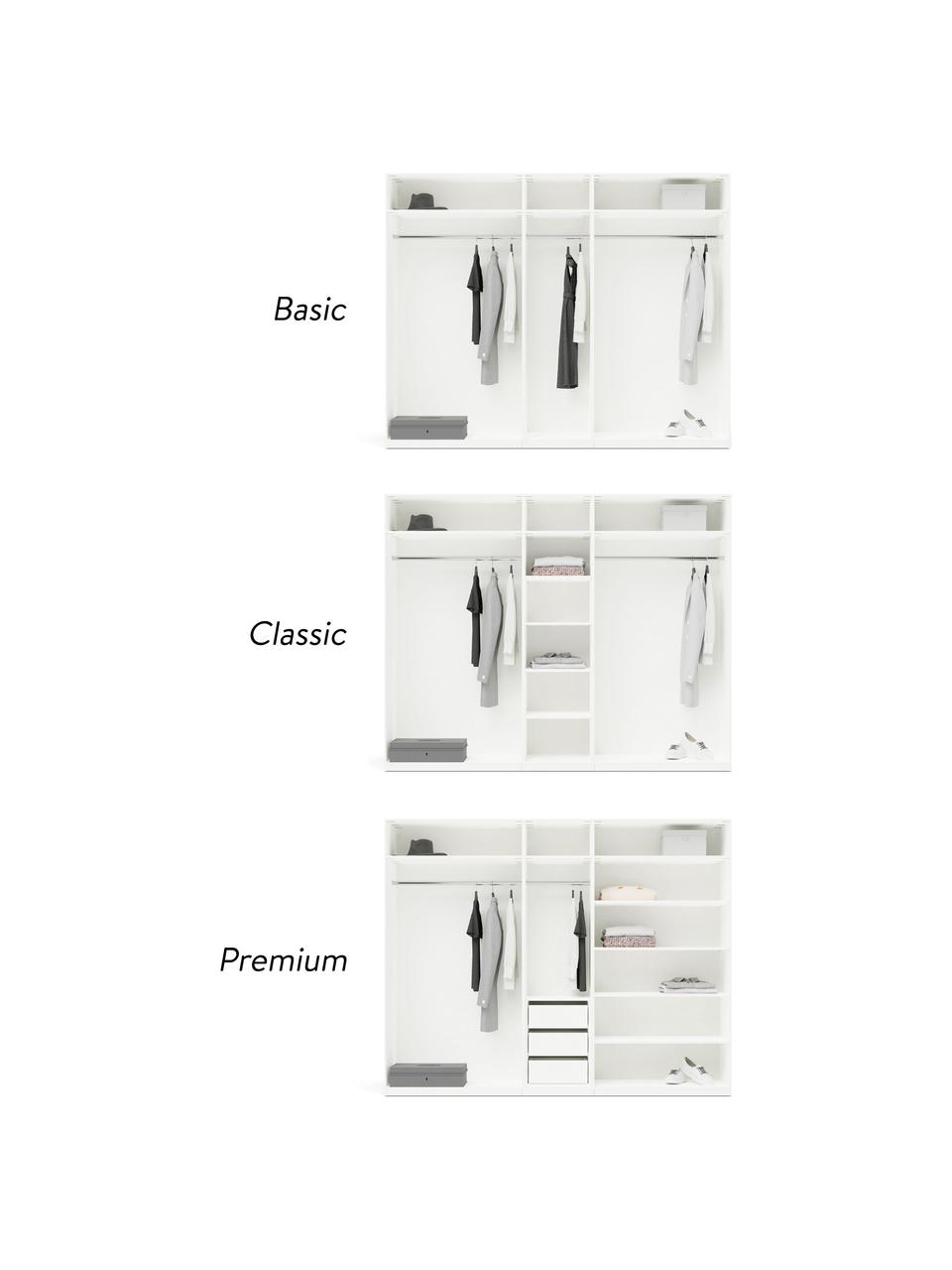 Modularer Drehtürenschrank Leon, 250 cm Breite, mehrere Varianten, Korpus: Spanplatte, FSC-zertifizi, Weiß, Premium Interior, B 250 x H 200 cm