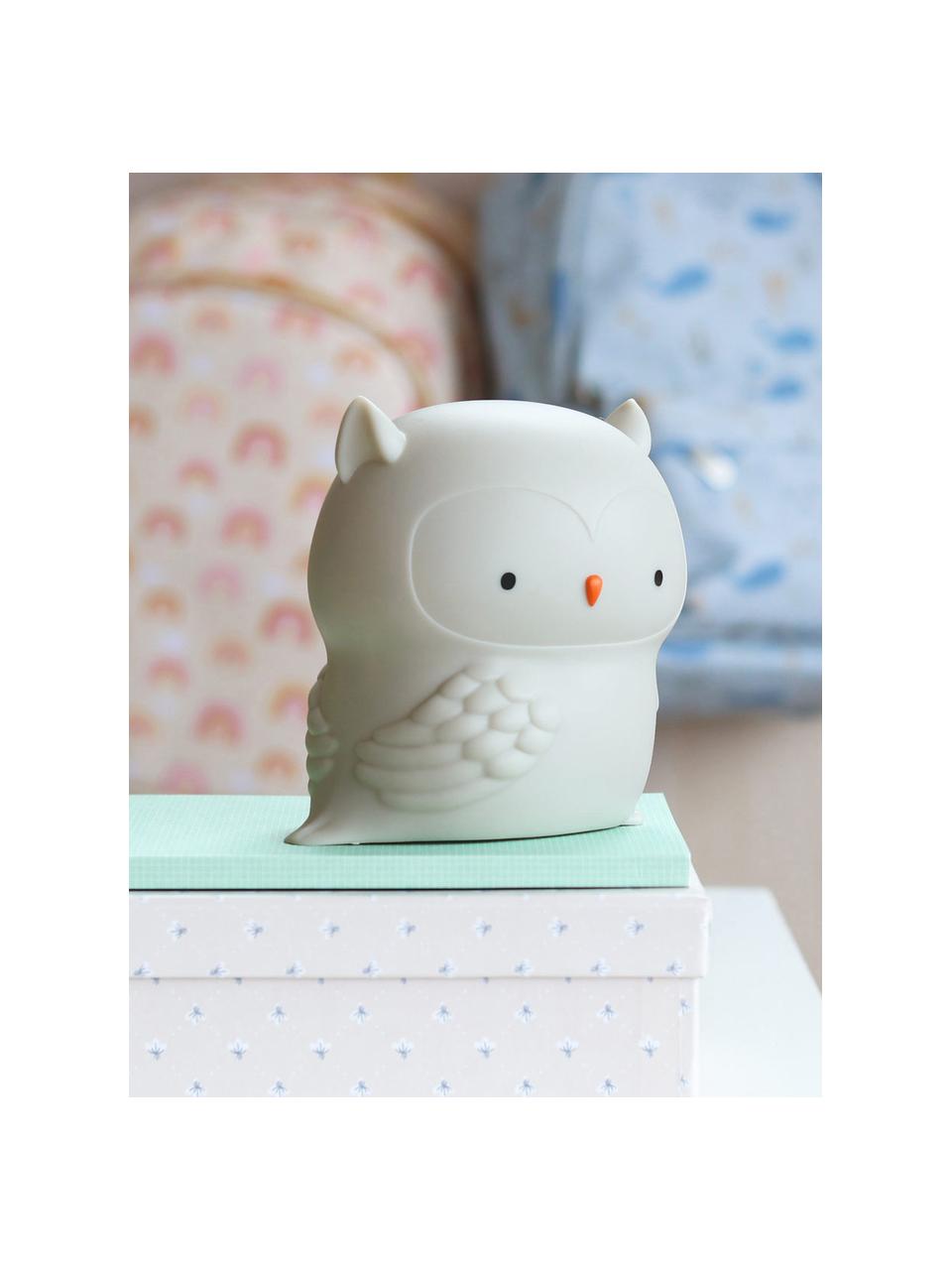 Lampada per bambini con funzione timer Owl, Plastica, Bianco latte, Larg. 12 x Alt. 12 cm