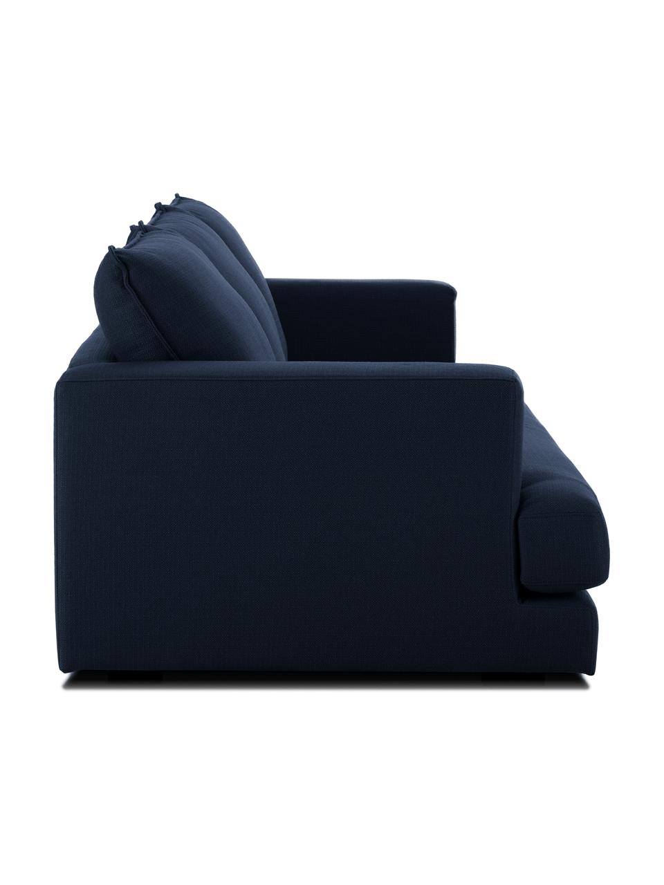 Sofa Tribeca (3-Sitzer) in Dunkelblau, Bezug: 100% Polyester Der hochwe, Gestell: Massives Buchenholz, Webstoff Dunkelblau, B 228 x T 104 cm