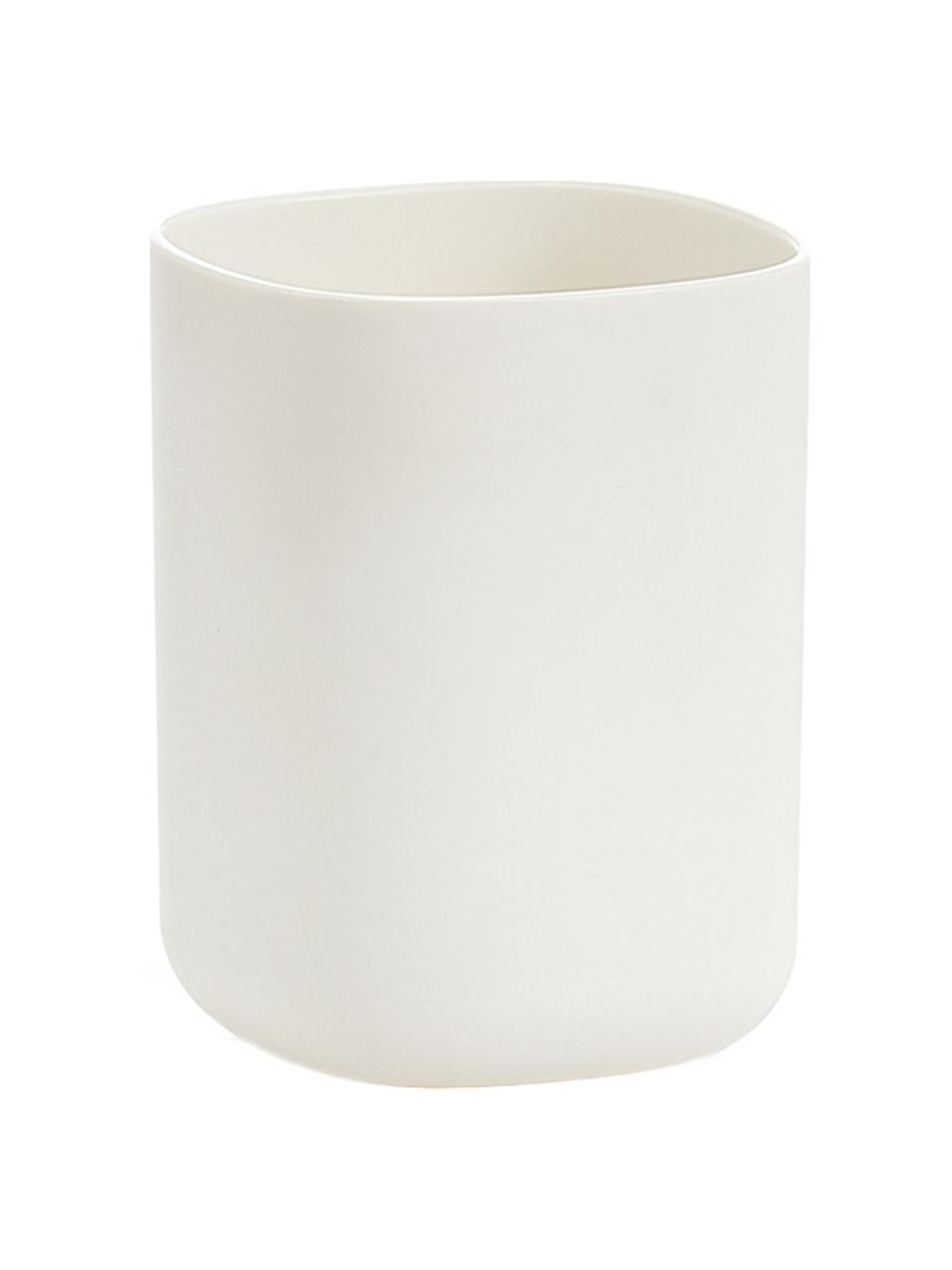 Vaso cepillo de dientes Caro, Plástico, Blanco, An 7 x Al 10 cm