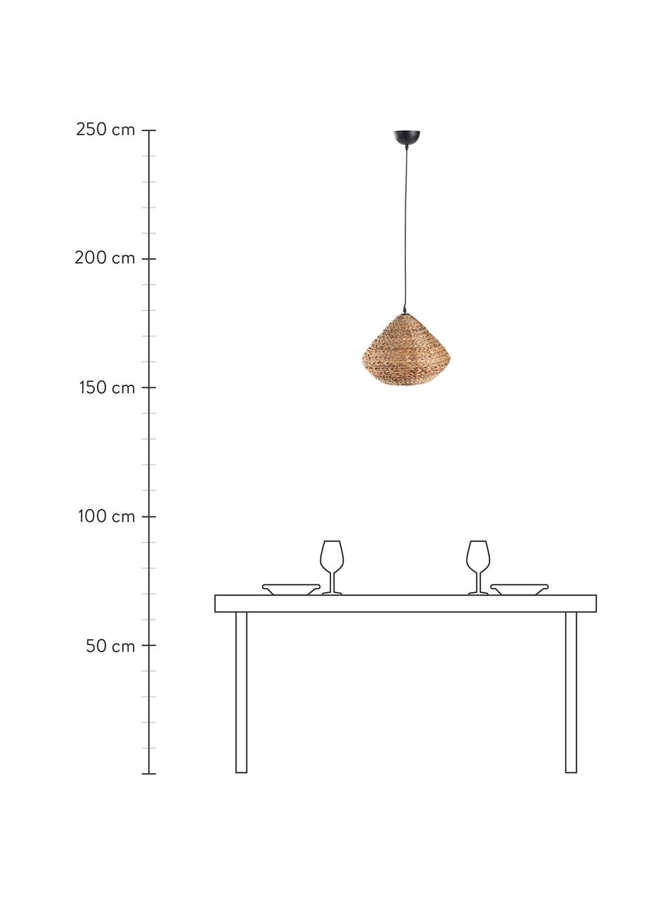 Lámpara de techo Ronny, Anclaje: metal, Pantalla: cuerda trenzada, Negro, beige, An 35 x Al 35 cm