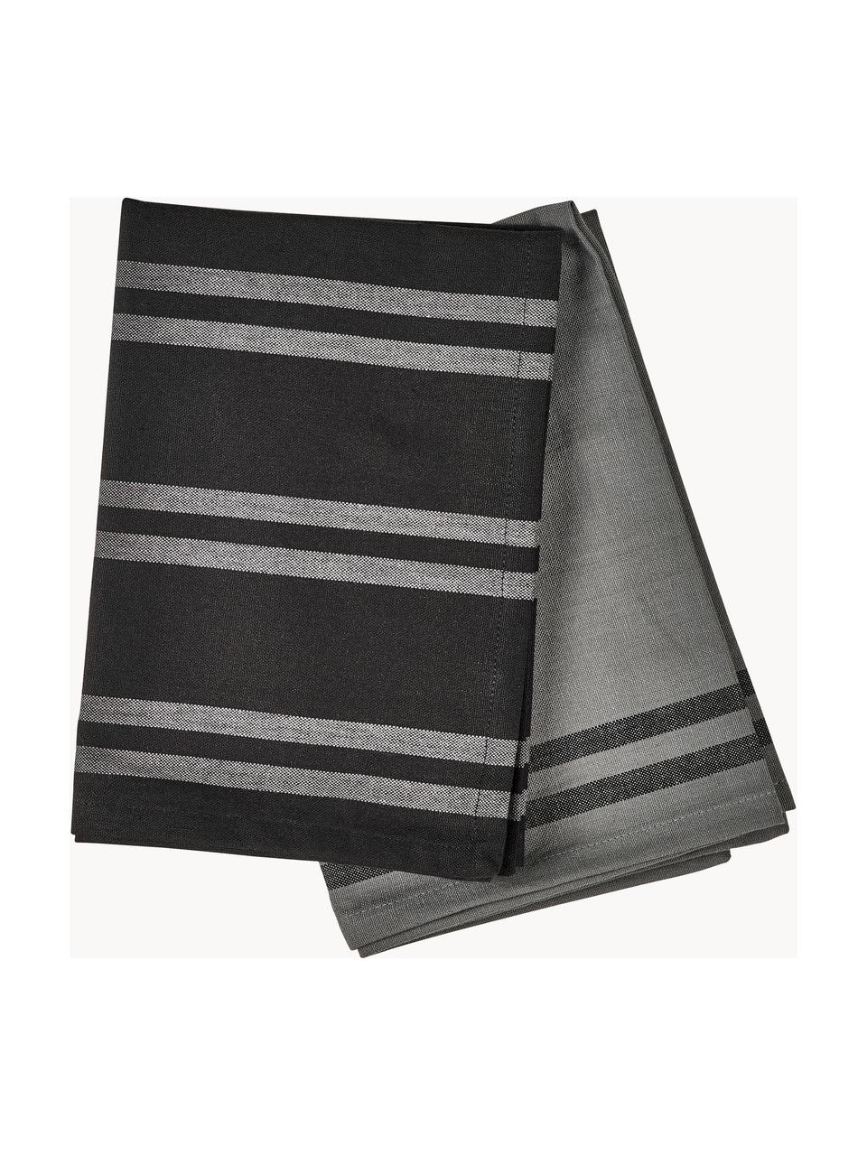 Komplet ręczników kuchennych z bawełny Soft Tools, 2 elem., 100% bawełna, Czarny, szary, S 50 x D 70 cm