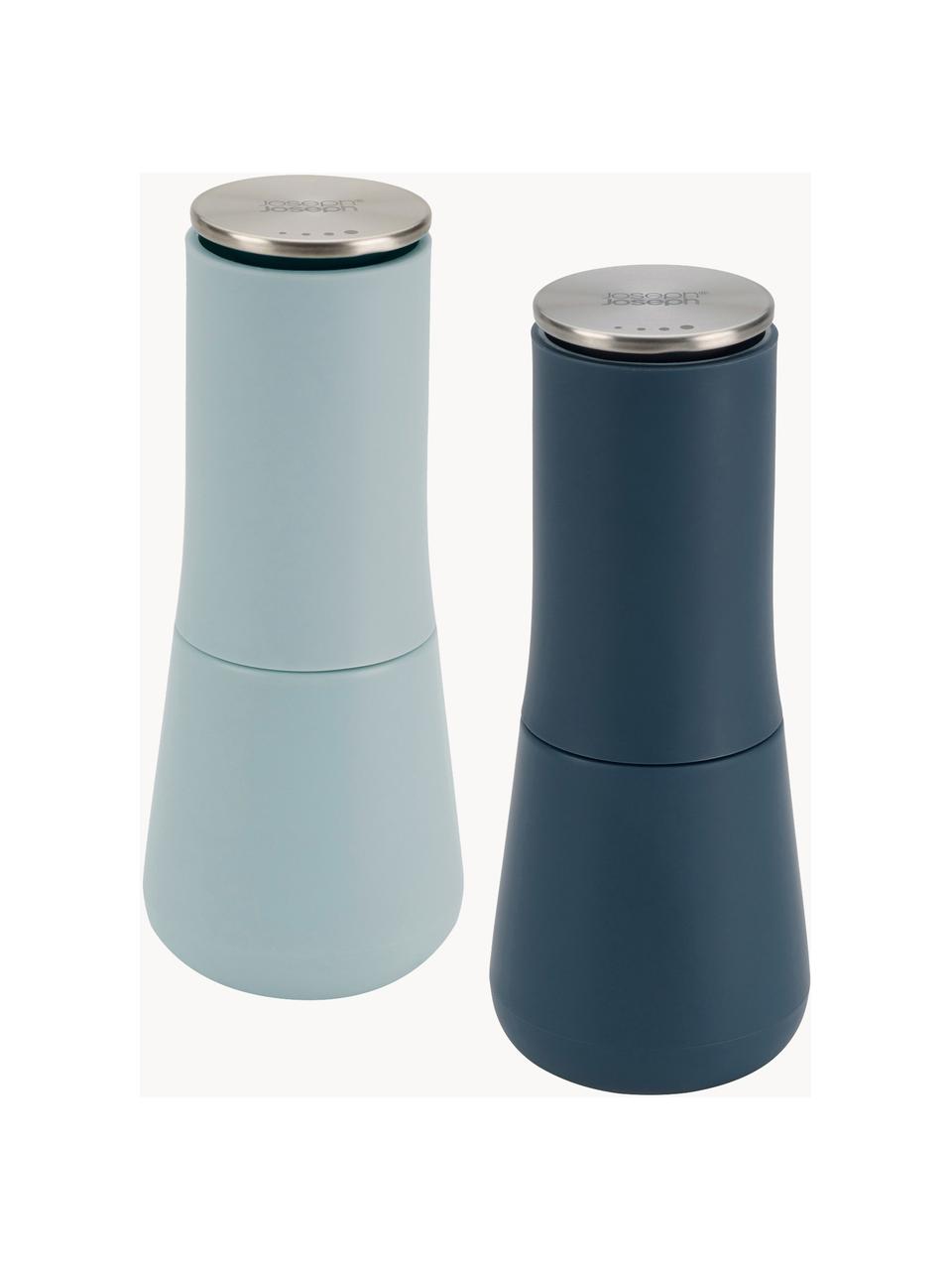 Designová sada mlýnků na sůl a pepř Milltop, 2 díly, Odstíny modré, Ø 7 cm, V 17 cm