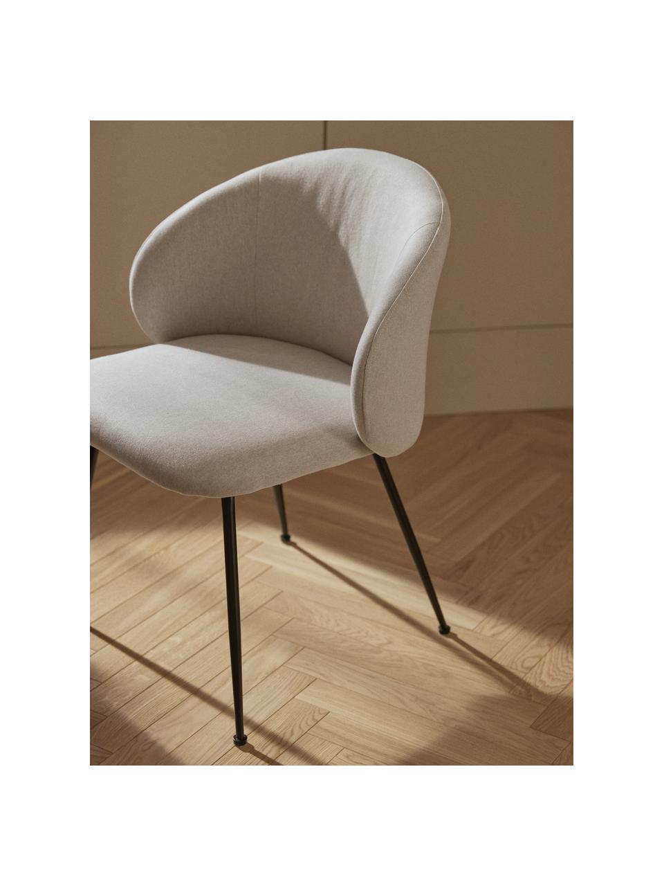 Čalouněné židle Luisa, 2 ks, Krémově bílá, černá, Š 59 cm, H 59 cm