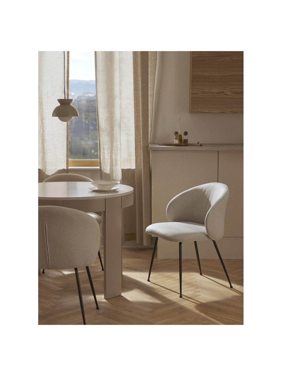 Čalúnené stoličky Luisa, 2 ks, Krémovobiela, čierna, Š 59 x H 59 cm