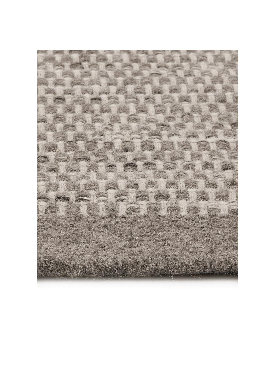 Handgewebter Wollteppich Asko in Grautönen, Flor: 90% Wolle, 10% Baumwolle, Hellgrau, Grau, B 170 x L 240 cm (Grösse M)