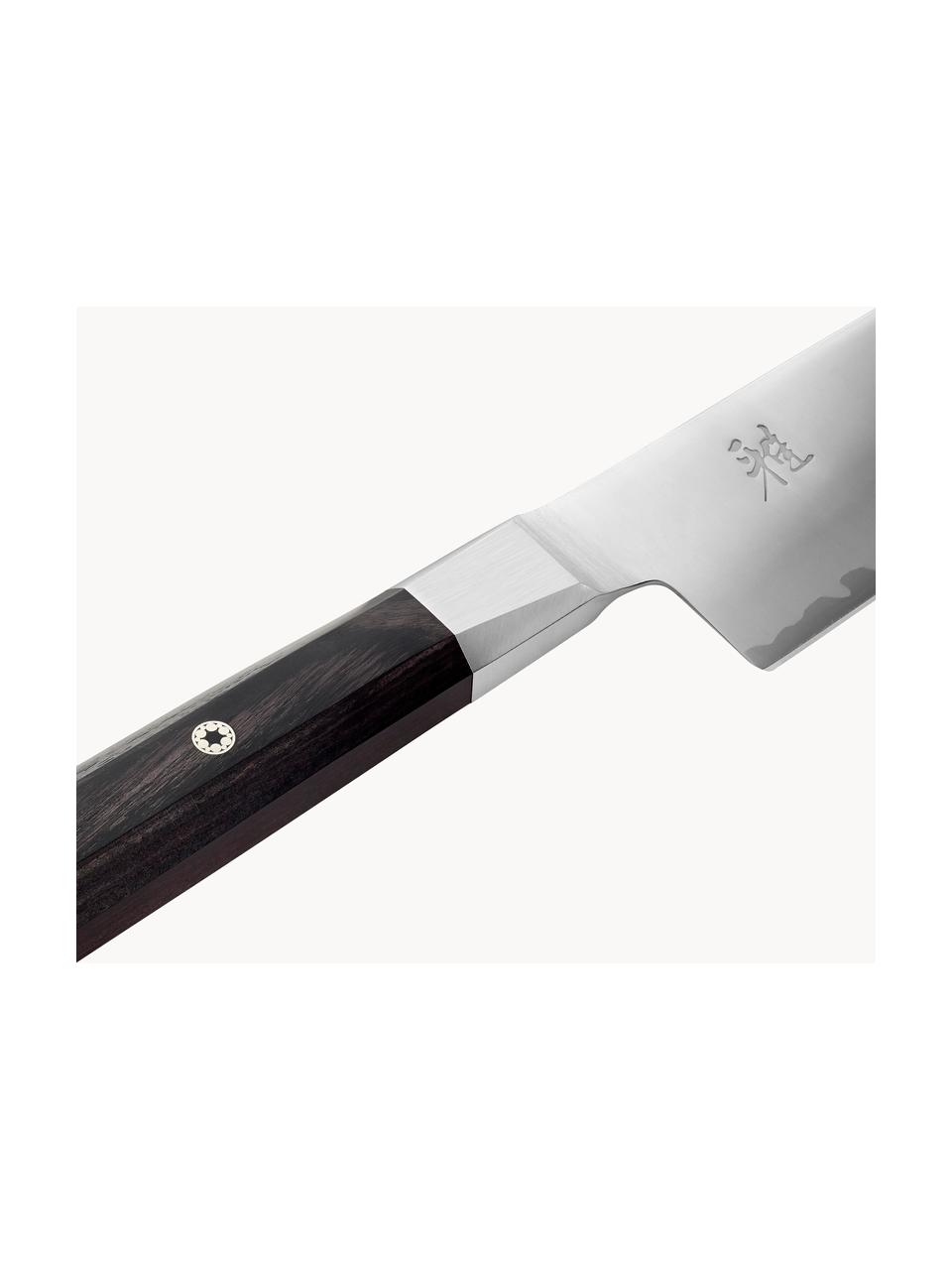 Santoku mes Miyabi, Mes: staalkwaliteit FC61, Zilverkleurig, donker hout, L 33 cm